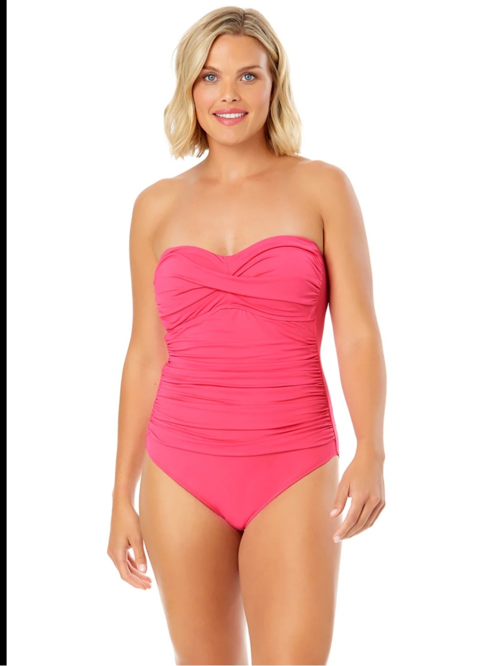 Anne Cole Hot Pink One Piece Bikini Size 16